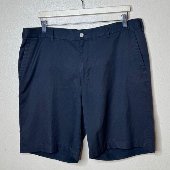 Peter Millar Wicking Shorts Mens 38 Black Performance Golf 9" Chino Golf - Picture 1 of 11